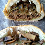 Mushroom Swiss Cheeseburger Stuffed French Bread ~ The Complete Savorist