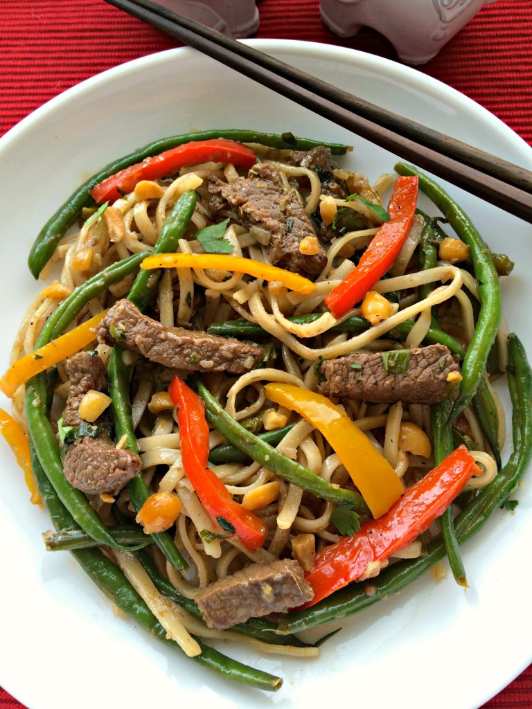 Thai Beef Noodles ~ Quick and easy Thai inspired stir fry guaranteed to make your toss your take out menus ~ The Complete Savorist