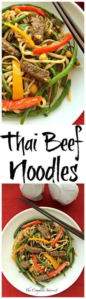 Thai Beef Noodles ~ Quick and easy Thai inspired stir fry guaranteed to make your toss your take out menus ~ The Complete Savorist