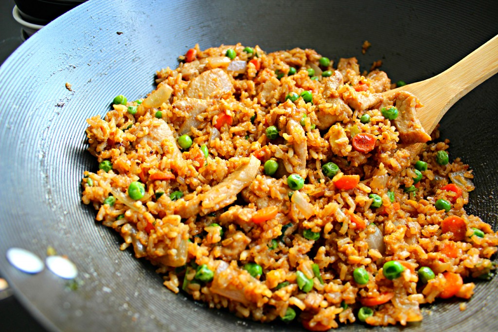 Pork Teriyaki Fried Rice ~ Leftover rice, extra teriyaki glaze, pork on sale, some eggs and veggies and you have a quick dinner ready in less than 30 minutes ~ The Complete Savorist