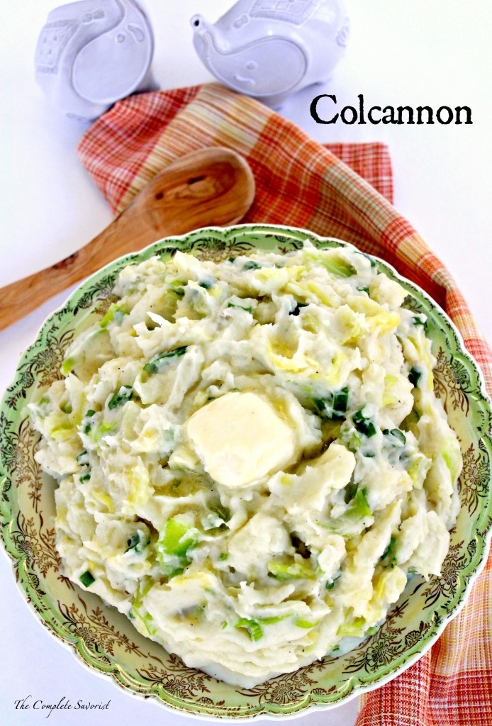 Colcannon ~ Traditional Irish side dish of mashed potatoes, cabbage and green onions...and butter ~ The Complete Savorist