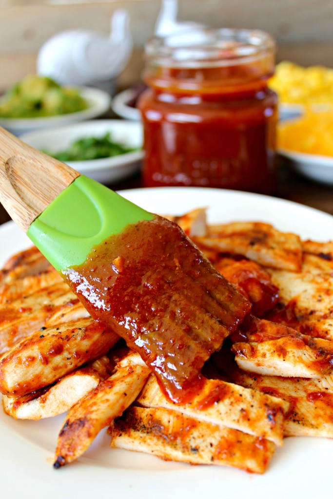 Grilled BBQ Chicken Quinoa Bowls ~ Grilled chicken slathered in homemade bbq sauce served over broth infused quinoa loaded with cheese, black beans, corn, tomatoes, and avocado ~ The Complete Savorist #BlockPartyHero ad