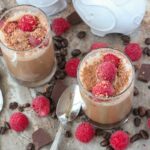 Chocolate Raspberry Mocha Shots ~ Cold Brew Coffee, Chocolate Ice Cream, Raspberries, and grated Raspberry Chocolate for a decadent yet healthier treat ~ The Complete Savorist